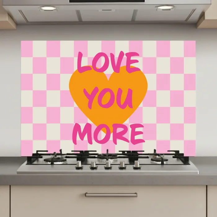 Valentijn - Love - Roze - Oranje keuken achterwand spatscherm klein -3d_website