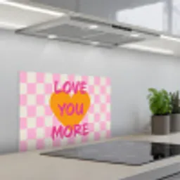 Valentijn - Love - Roze - Oranje keuken achterwand spatscherm klein -3d_schuin