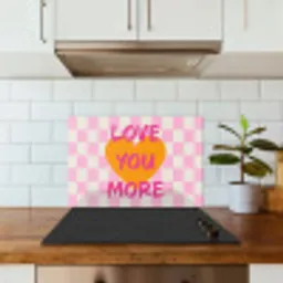 Valentijn - Love - Roze - Oranje keuken achterwand spatscherm klein -sfeer2