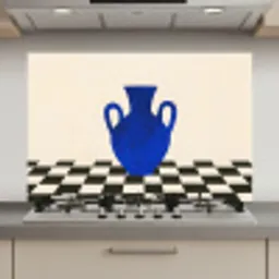 Vaas - Blauw - Geblokt - Modern keuken achterwand spatscherm klein -3d_website