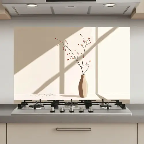 Vaas - Takken - Bessen - Minimalistisch keuken achterwand spatscherm klein -3d_website