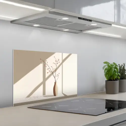 Vaas - Takken - Bessen - Minimalistisch keuken achterwand spatscherm klein -3d_schuin