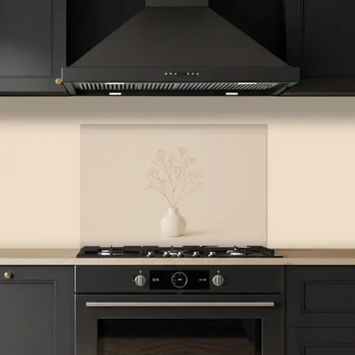 Vaas - Takken - Bloemetjes - Wit keuken achterwand spatscherm klein -sfeer1