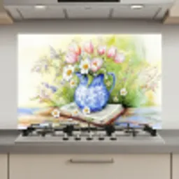Vaas - Delftsblauw - Madeliefjes keuken achterwand spatscherm klein -3d_website