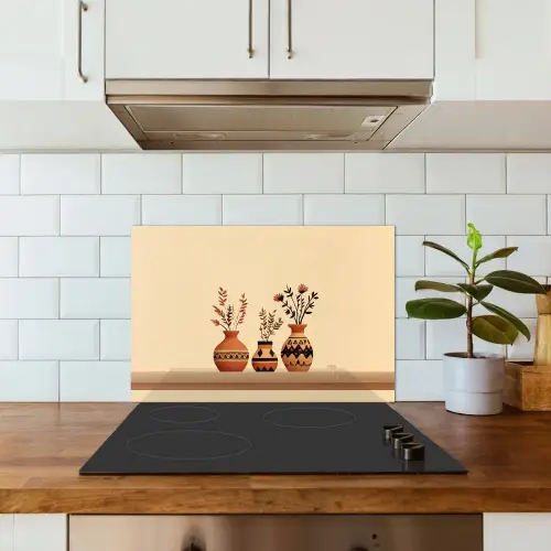 Vazen - Bloemen - Bladeren - Minimalistisch keuken achterwand spatscherm klein -sfeer2