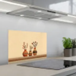 Vazen - Bloemen - Bladeren - Minimalistisch keuken achterwand spatscherm klein -3d_schuin