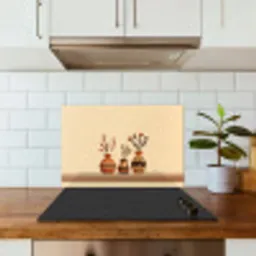 Vazen - Bloemen - Bladeren - Minimalistisch keuken achterwand spatscherm klein -sfeer2