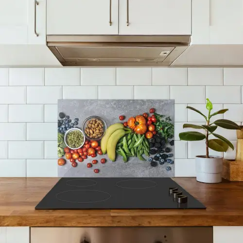 Groente - Fruit - Grijs keuken achterwand spatscherm klein -sfeer2