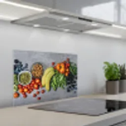 Groente - Fruit - Grijs keuken achterwand spatscherm klein -3d_schuin