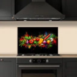 Groente - Eten - Kruiden - Graffiti - Koken keuken achterwand spatscherm klein -sfeer1