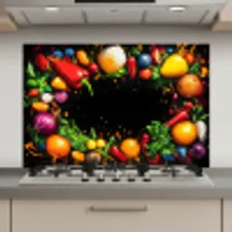 Groente - Graffiti - Kleurrijk - Koken - Abstract keuken achterwand spatscherm klein -3d_website