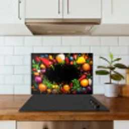 Groente - Graffiti - Kleurrijk - Koken - Abstract keuken achterwand spatscherm klein -sfeer2
