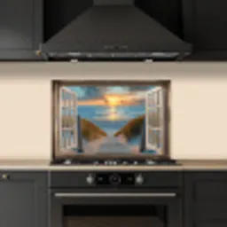 Doorkijk - Strand - Pad - Zonsondergang keuken achterwand spatscherm klein -sfeer1