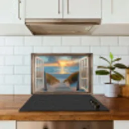 Doorkijk - Strand - Pad - Zonsondergang keuken achterwand spatscherm klein -sfeer2