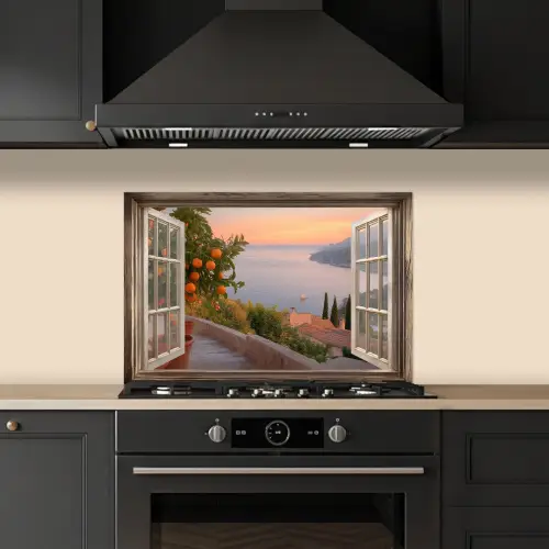 Doorkijk - Uitzicht - Meer - Landschap keuken achterwand spatscherm klein -sfeer1
