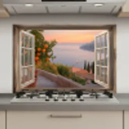 Doorkijk - Uitzicht - Meer - Landschap keuken achterwand spatscherm klein -3d_website