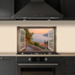 Doorkijk - Uitzicht - Meer - Landschap keuken achterwand spatscherm klein -sfeer1