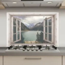 Doorkijk - Water - Berg keuken achterwand spatscherm klein -3d_website