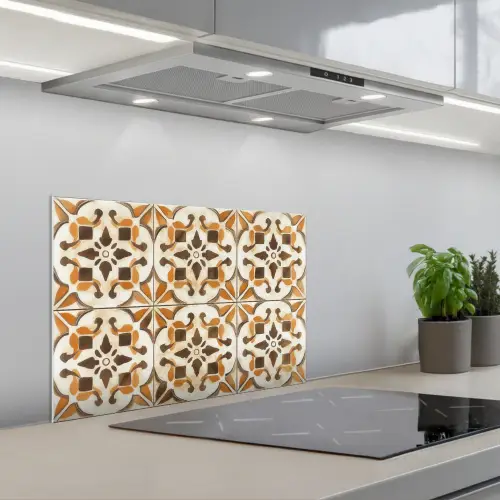 Vintage - Spaans - Decoratie - Keramiek keuken achterwand spatscherm klein -3d_schuin