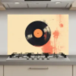 Vinylplaat - Zwart - Verfspatten - Retro keuken achterwand spatscherm klein -3d_website
