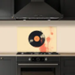 Vinylplaat - Zwart - Verfspatten - Retro keuken achterwand spatscherm klein -sfeer1