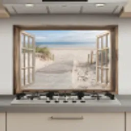 Doorkijk - Strand - Duinen - Pad - Landschap keuken achterwand spatscherm klein -3d_website