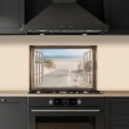 Doorkijk - Strand - Duinen - Pad - Landschap keuken achterwand spatscherm klein -sfeer1