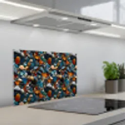 Glasachtig - Levendige - Stenen keuken achterwand spatscherm klein 900 -3d_schuin
