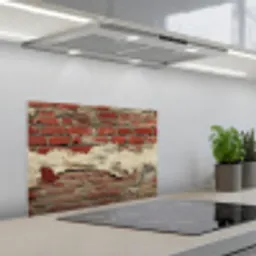 Muur - Baksteen - Verweerd keuken achterwand spatscherm klein -3d_schuin