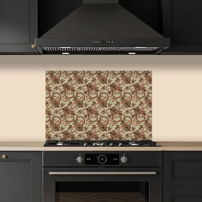 Warm - Bloemen - Groen - Rood keuken achterwand spatscherm klein 900 -sfeer1
