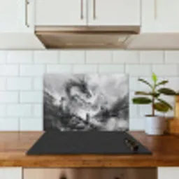 Krijger - Draak - Grijs keuken achterwand spatscherm klein -sfeer2