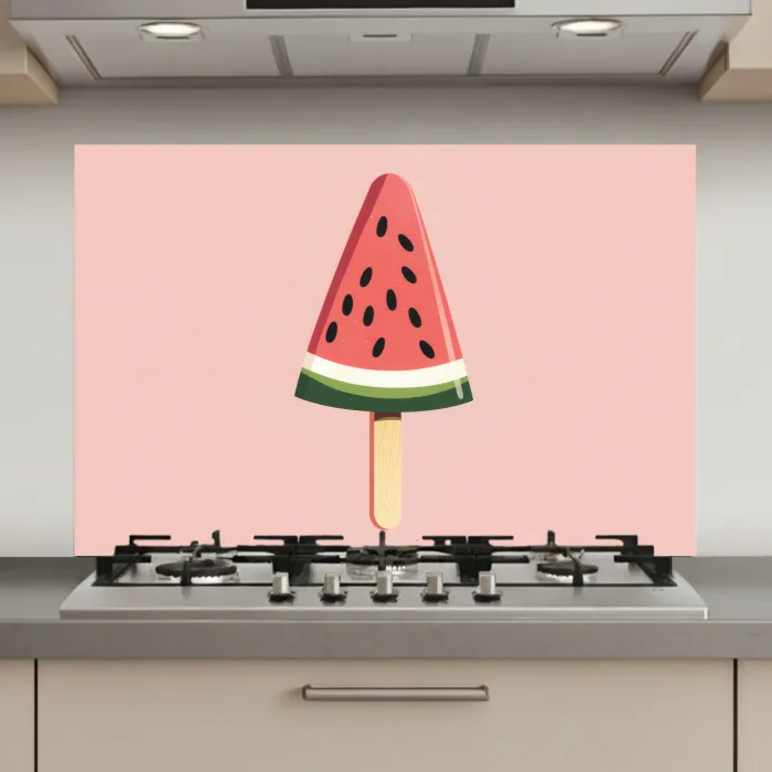 Watermeloen - Ijsje - Pitjes - Rood keuken achterwand spatscherm klein -3d_website