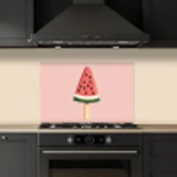 Watermeloen - Ijsje - Pitjes - Rood keuken achterwand spatscherm klein -sfeer1