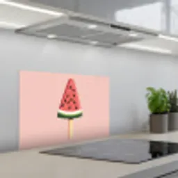 Watermeloen - Ijsje - Pitjes - Rood keuken achterwand spatscherm klein -3d_schuin