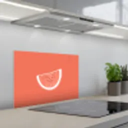 Watermeloen - Lijnen - Koraalrood keuken achterwand spatscherm klein -3d_schuin