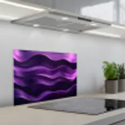 Golven - Abstract - Paars keuken achterwand spatscherm klein -3d_schuin