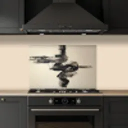 Golven - Penseelstreken - Beige - Minimalistisch keuken achterwand spatscherm klein -sfeer1