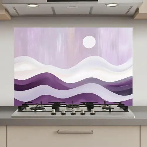 Golven - Heuvels - Abstract - Paars keuken achterwand spatscherm klein -3d_website