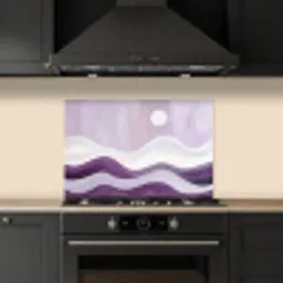 Golven - Heuvels - Abstract - Paars keuken achterwand spatscherm klein -sfeer1