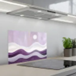 Golven - Heuvels - Abstract - Paars keuken achterwand spatscherm klein -3d_schuin