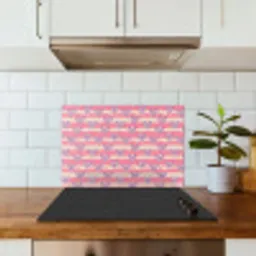 Golven - Patroon - Hartjes - Retro keuken achterwand spatscherm klein 900 -sfeer2