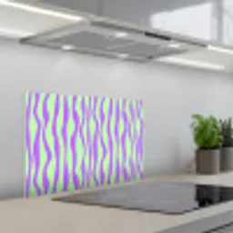 Golven - Paars - Mint - Groen keuken achterwand spatscherm klein 900 -3d_schuin