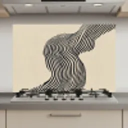 Golvend - Lijnen - Abstract - Silhouet keuken achterwand spatscherm klein -3d_website