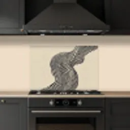 Golvend - Lijnen - Abstract - Silhouet keuken achterwand spatscherm klein -sfeer1
