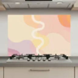 Golvende vormen - Abstract - pastel keuken achterwand spatscherm klein -3d_website