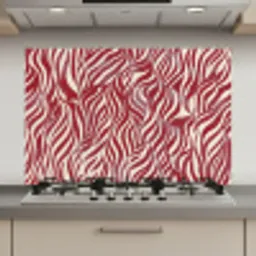 Golvende vormen - Abstract - Rood keuken achterwand spatscherm klein -3d_website