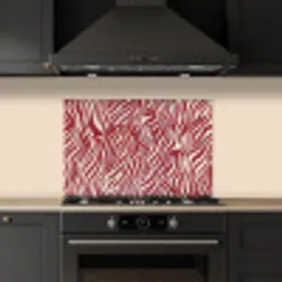 Golvende vormen - Abstract - Rood keuken achterwand spatscherm klein -sfeer1