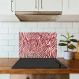 Golvende vormen - Abstract - Rood keuken achterwand spatscherm klein -sfeer2