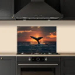 Walvis staart - Water - Zonsondergang keuken achterwand spatscherm klein -sfeer1