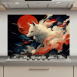 Witte vos - wolken - maan keuken achterwand spatscherm klein -3d_website